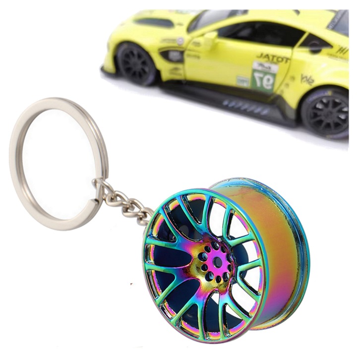 AW kulcstartó, kerék mintázatú, 3,5cm, többszínű
