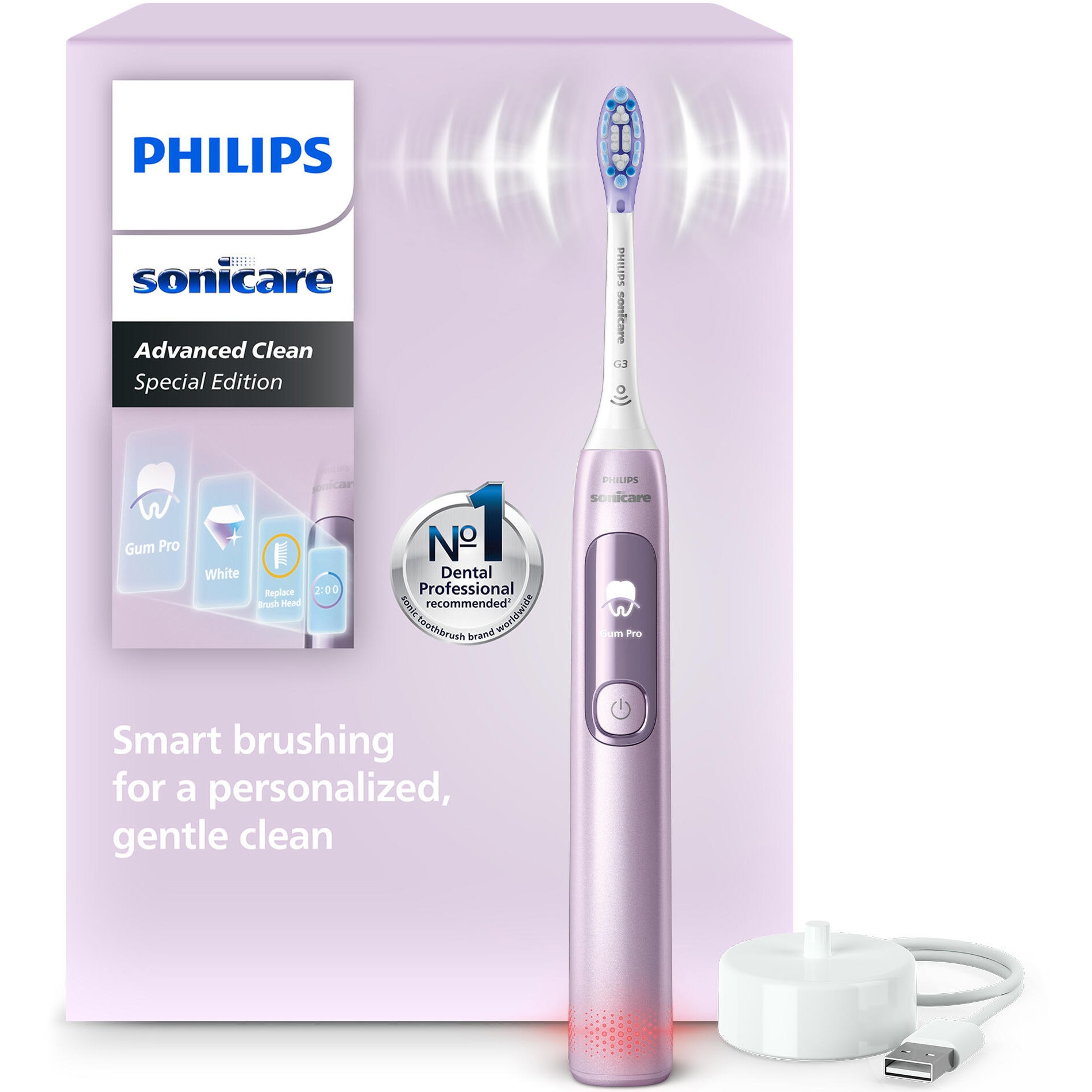 Periuta de dinti electrica Philips Sonicare HX3792/12, cu display, 5 moduri de periere, senzor de presiune vizual, o intensitate, contine: un capat de periere G3 Gum Care, un incar