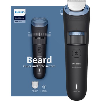 Aparat de tuns barba PHILIPS BT3660/15 cu lame integral metalice cu autoascutire, 40 de setari de lungime, 2 piepteni ajustabili pentru barba (0,5-20 mm), autonomie 80 min