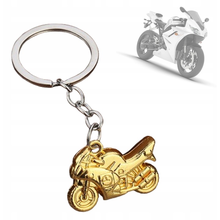 Motoros kulcstartó, AW, fém, 3,5x2cm