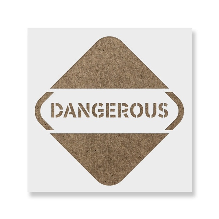Sablon Perete vopsire, tencuiala 0.7mm Dangerous Sign Symbol Refolosibil, model MXSP7253, 100 x 100 mm, 0.70mm