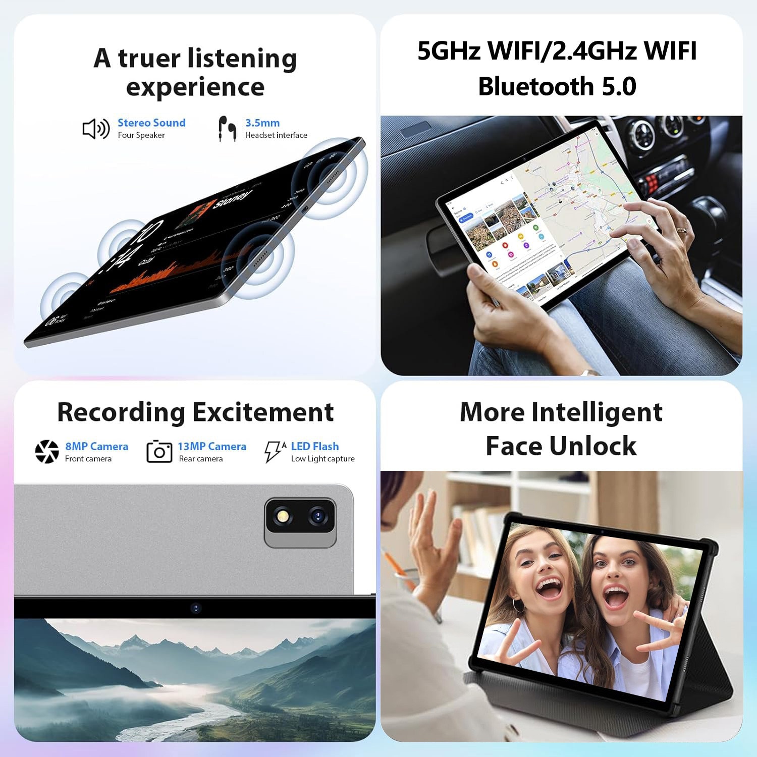 Tableta 13.3" Octa-Core, 256GB ROM, 36(12+24)GB RAM, Android 14.0, 5GHz WIFI, 2000*1200 2K FHD, 11580mAh, 13MP+8MP, Gri
