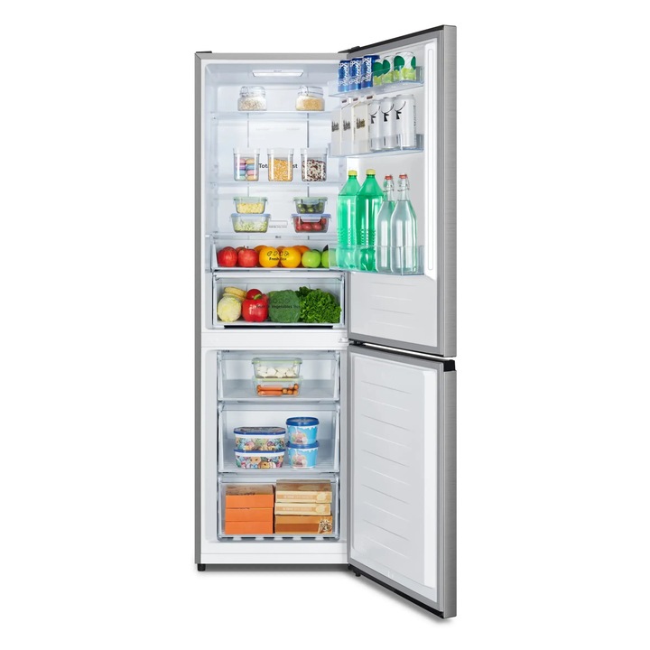 Хладилник с фризер SanGiorgio, В 200 см, общ капацитет 336 литра, No Frost, електронен контрол на температурата, аларма за отворени врати, бързо замразяване, обръщащи се врати, инокс