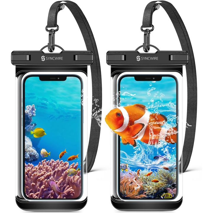 Set de 2 Husa subacvatica, Syncwire, rezistenta la apa, zapada, telefon