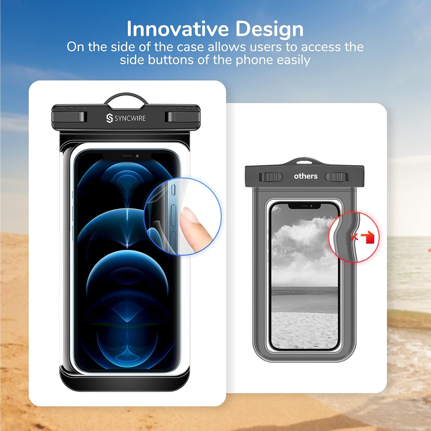 Set de 2 Husa subacvatica, Syncwire, rezistenta la apa, zapada, telefon