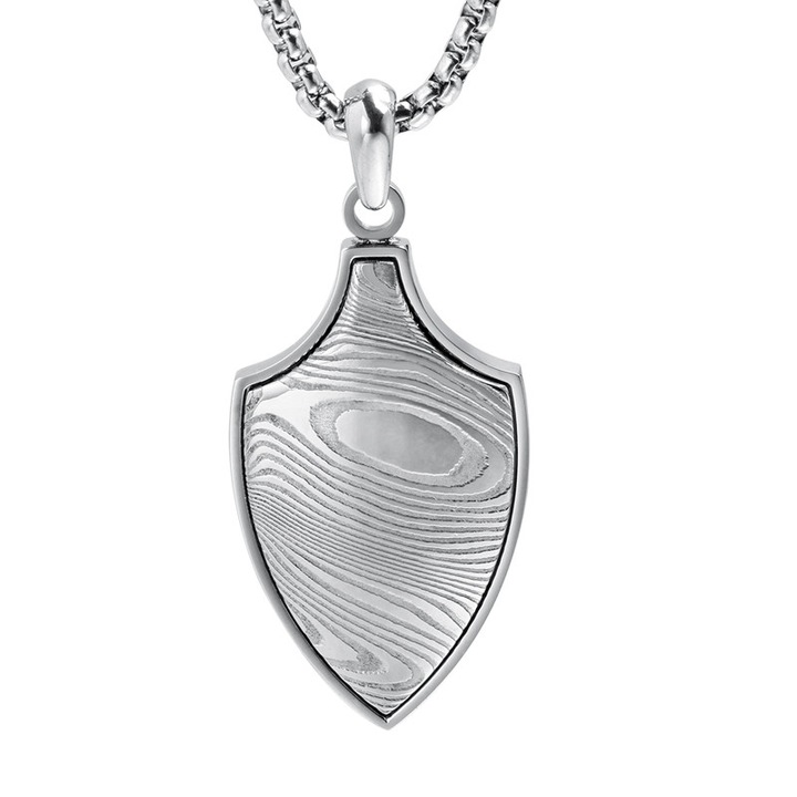 Lantic CTAL din otel damasc cadou barbati model scut