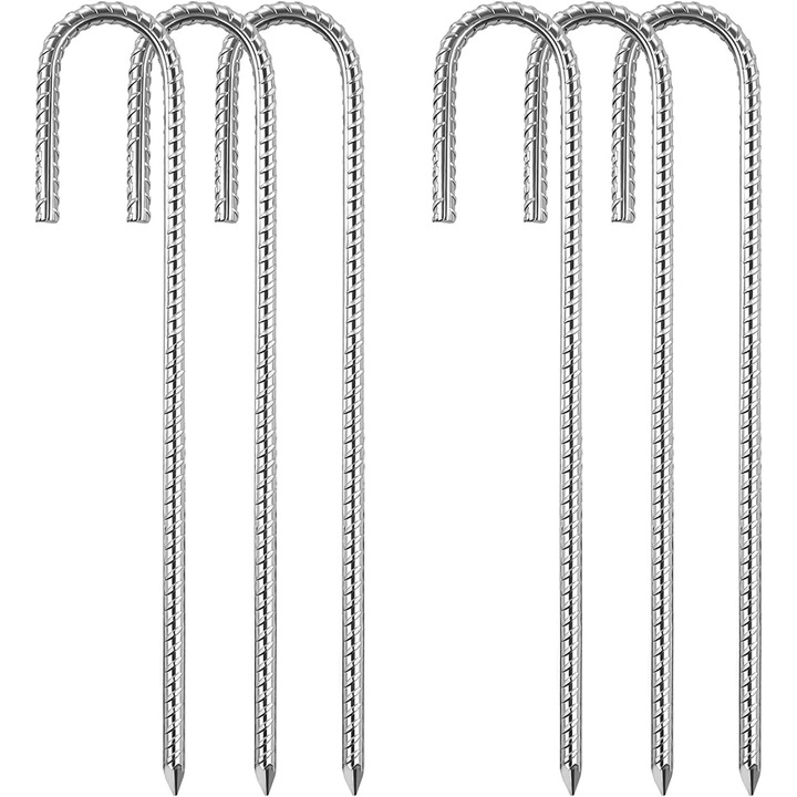 Колчета за закрепване на палатка на открито, 6 броя неръждаема стомана