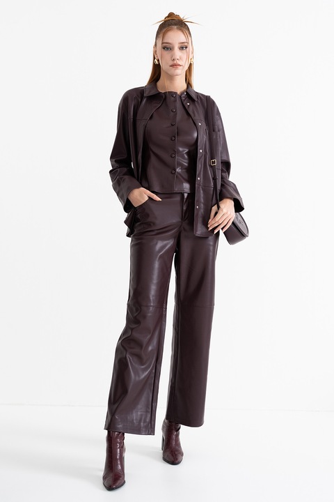 Gina Tricot, Bő fazonú műbőr dzseki, Bordó