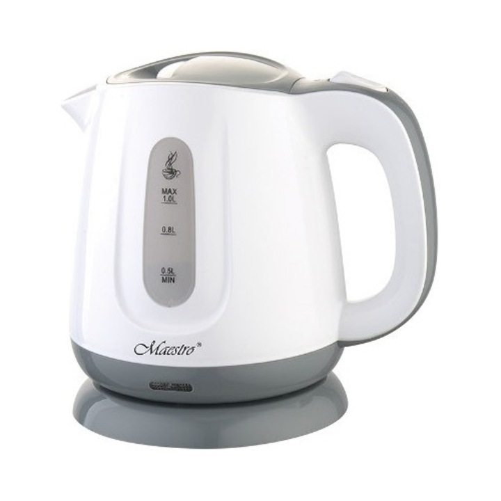Fierbator electric Klausberg KB-7893, 1L, sticla borosilicata, 5 trepte temperatura, alb