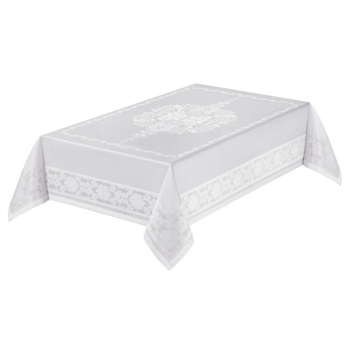 Obrus 90x160 Mesa Atena, alb, material plamoodpornic, ornament elegant