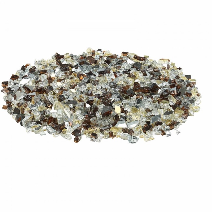 Pietre decorative din sticla, pentru foc, 4.5 kg, rezista pana la 600 grade Celsius, cupru, auriu, transparent