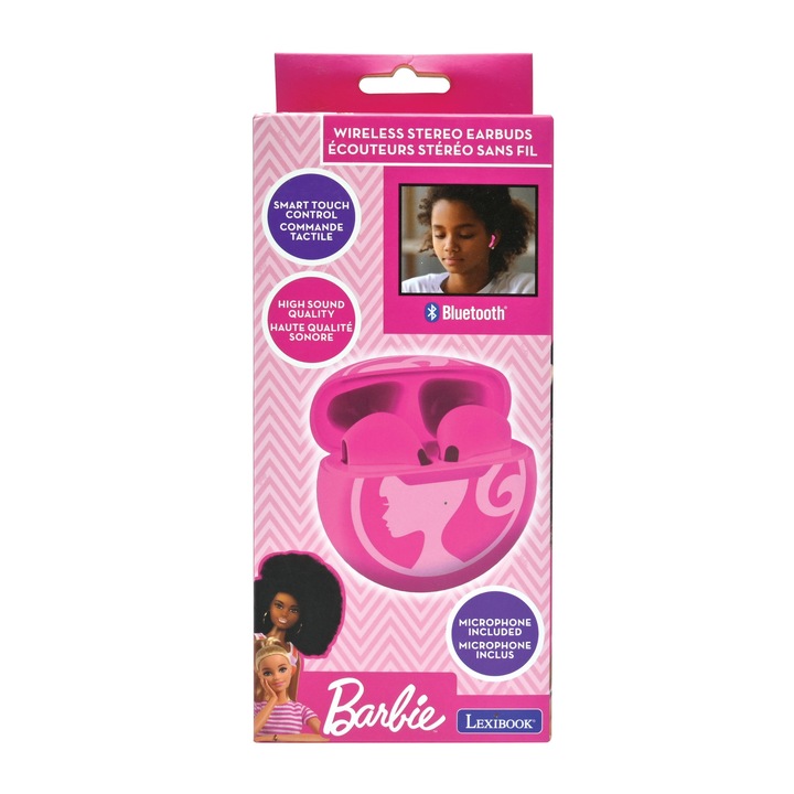 Слушалки Lexibook, с Bluetooth - Barbie