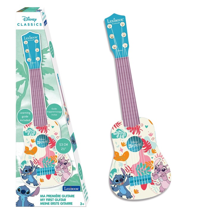 Chitara Lexibook - Prima mea chitara, Disney Stitch, 53 cm