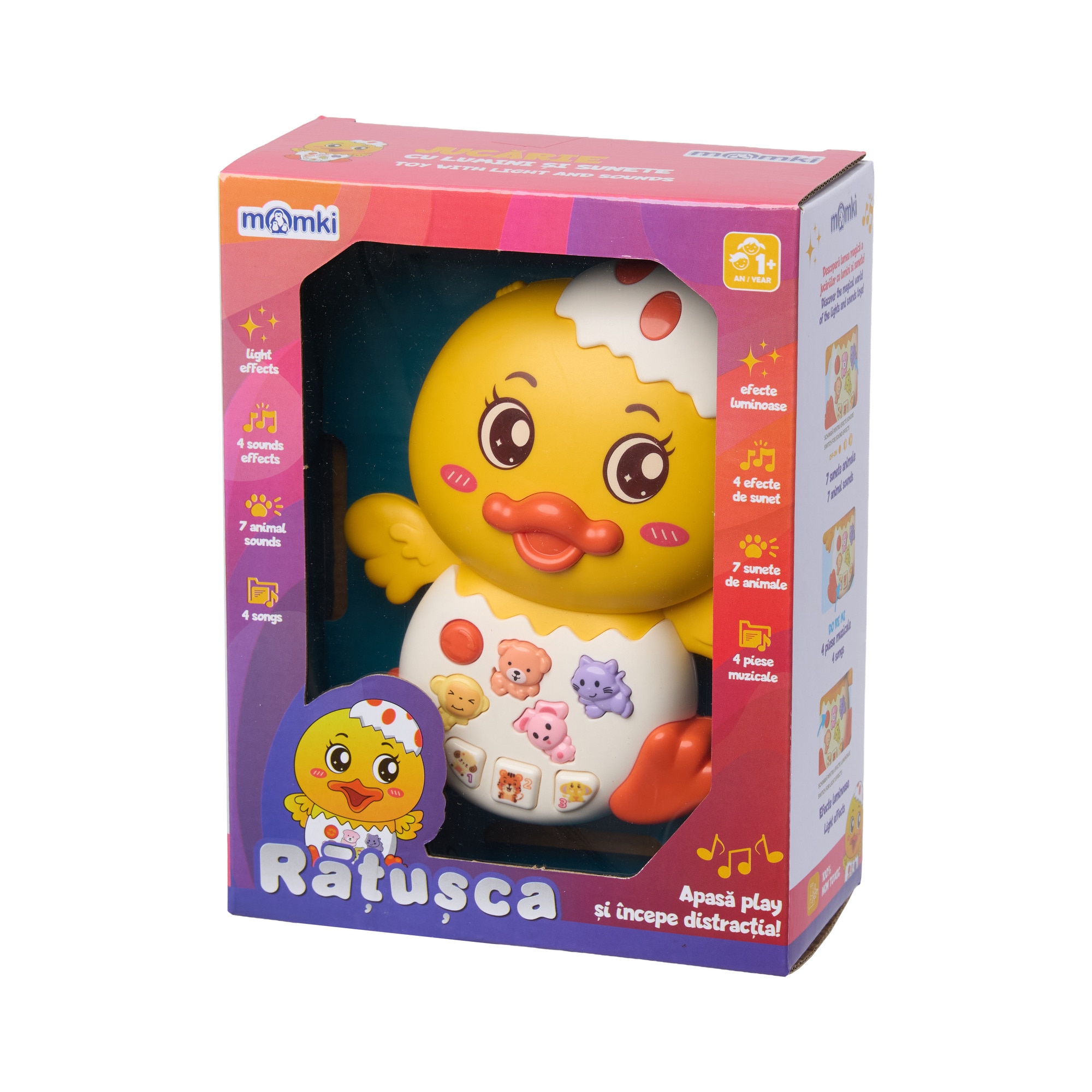 Jucarie bebelusi Momki - Ratusca, cu lumini si sunete