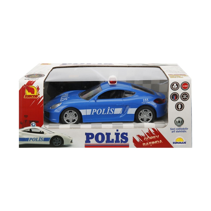 Masinuta de politie Suncon RC - Aztec, albastru, 1/20