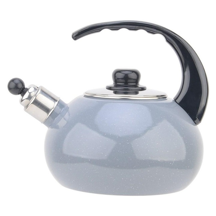 Ceainic emaliat Feniks, 2.5 l, gri