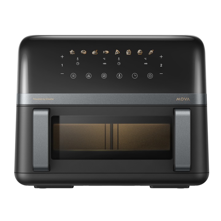 Friteuza cu aer MOVA, AeroChef FD20 Pro, 2700 W, 9L, Metal, LED, 7 Moduri, Negru