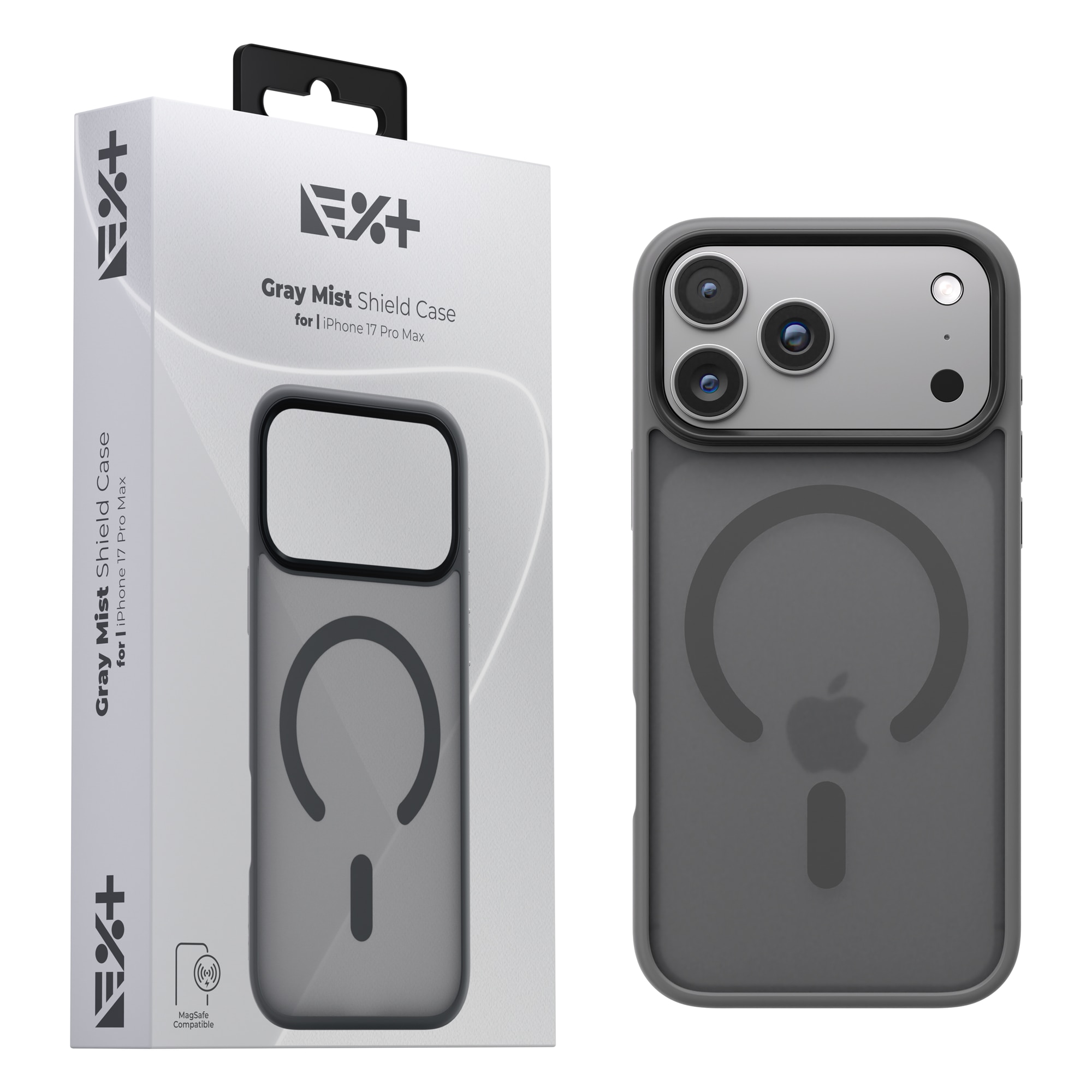Husa de protectie NOA Mist Shield, compatibila Magsafe, pentru Iphone 17 Pro Max, Gri