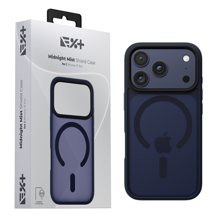 Husa de protectie NOA Mist Shield, compatibila Magsafe, pentru Iphone 17 Pro, Midnight