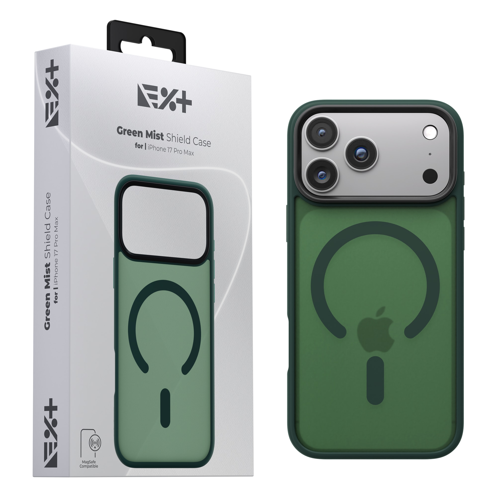 Husa de protectie NOA Mist Shield, compatibila Magsafe, pentru Iphone 17 Pro Max, Verde