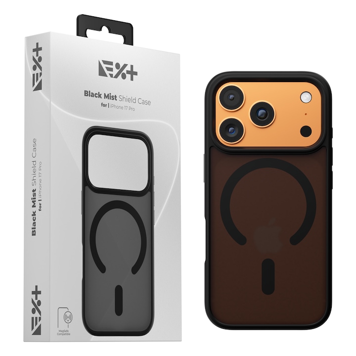 Husa de protectie NOA Mist Shield, compatibila Magsafe, pentru Iphone 17 Pro, Negru