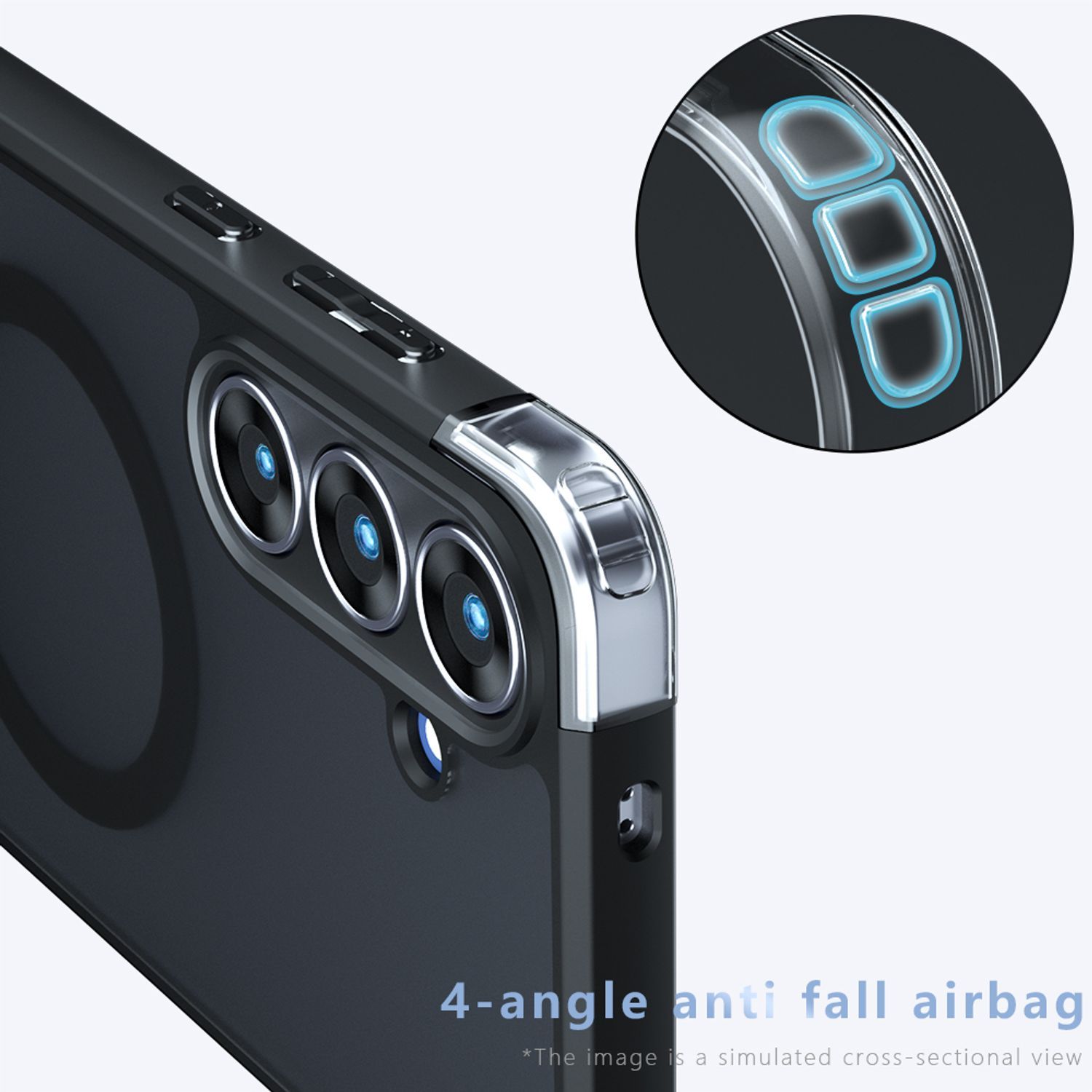 Husa Magnetica pentru Samsung Galaxy S25 FE, Compatibila cu MagSafe, Carcasa Telefon cu Spate Mat Translucid si Protectie la Impact, Negru