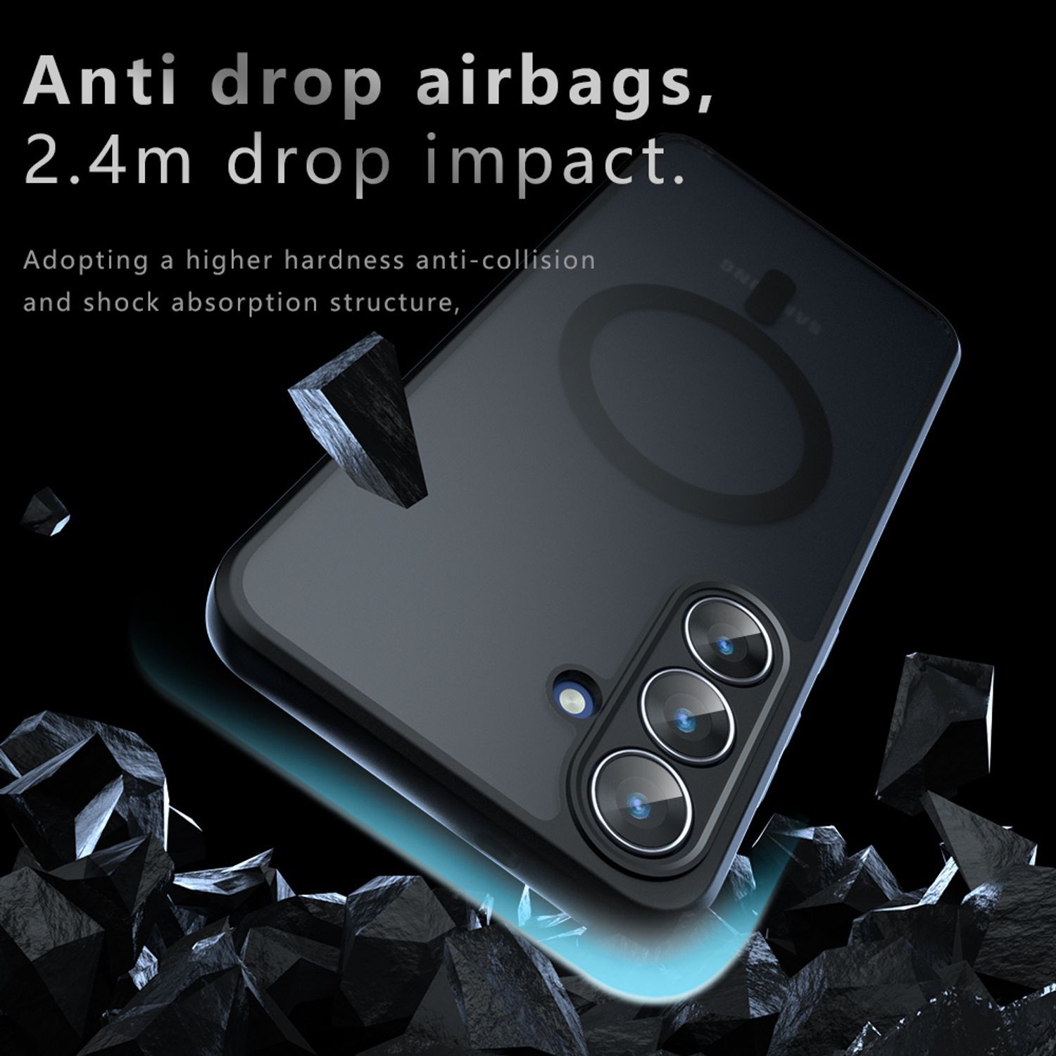 Husa Magnetica pentru Samsung Galaxy S25 FE, Compatibila cu MagSafe, Carcasa Telefon cu Spate Mat Translucid si Protectie la Impact, Negru