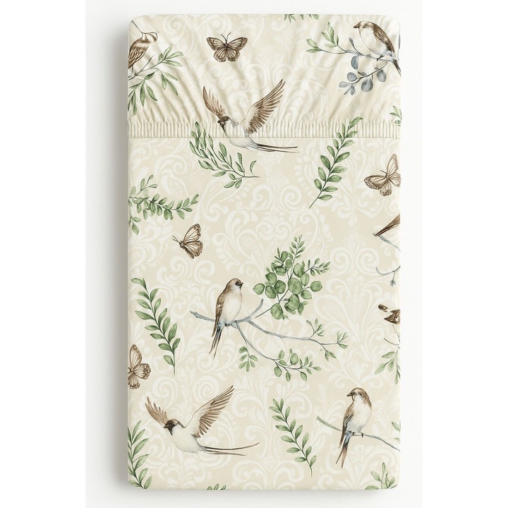 Памучен чаршаф с ластик за бебешко легло, My Sweet Baby, 120x60 см, 100% памук, сертифициран по OekoTex