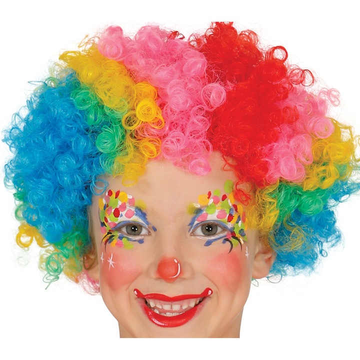 Peruca de clovn pentru copii, Guirca, sintetic, universal, multicolor