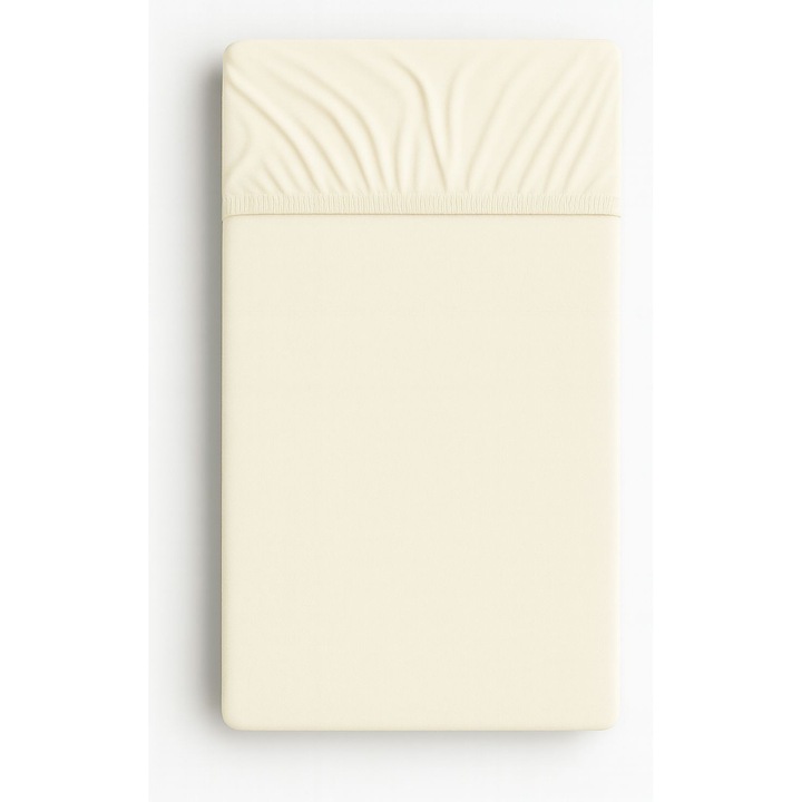 Чаршаф от памучно трико с ластик за креватче 120x60см, My Sweet Baby, 100% памук, сертифициран, цвят крем