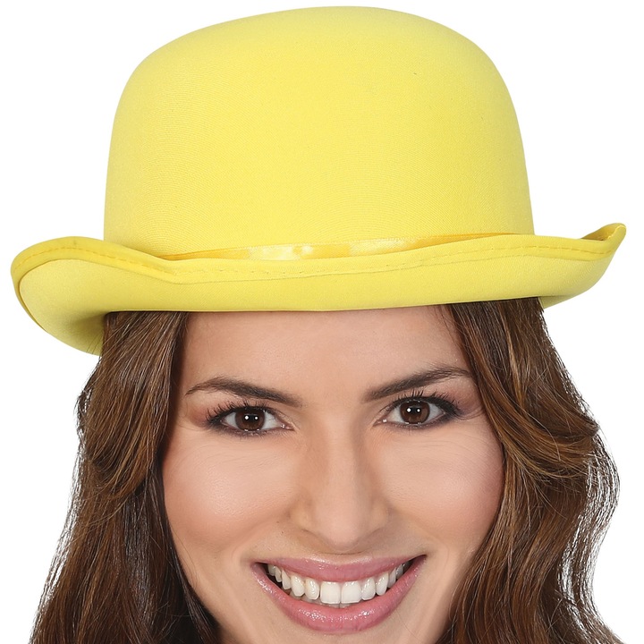 Palarie pentru clovn, Guirca, material rigid, dimensiune universala, galben
