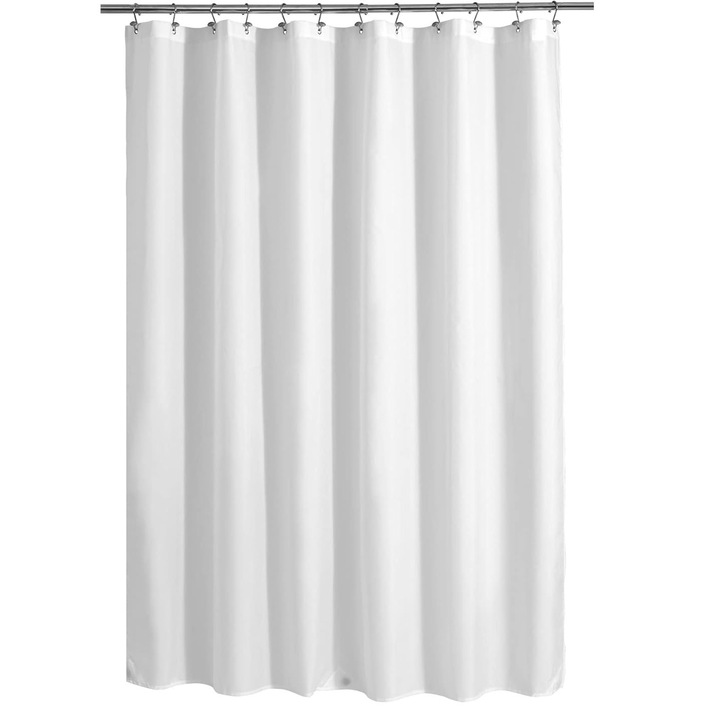 Cortina de Dus Impermeabila cu 3 Magneti - Calitate Hoteliera, 100% Panza, Usoara si Lavabila in Masina, Dimensiuni Standard 72x78 Inch, Alba