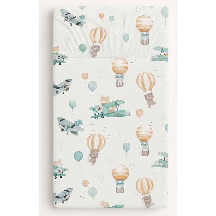 Памучен чаршаф с ластик за бебешко креватче, My Sweet Baby, 120x60 см, 100% памук, OekoTex сертифициран