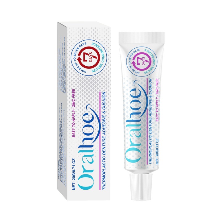 ORALHOE hőre lágyuló ragasztó fogsorhoz, 20g, kényelmes, biztos tartás