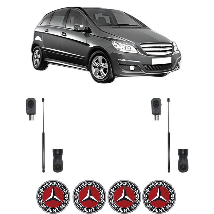 Csomagtérajtó-teleszkóp készlet MERCEDES-BENZ B-CLASS Sports Tourer (W245) 2005-2011, 2 darab, MAGNUM TECHNOLOGY, 4 db MERCEDES-BENZ autós matrica