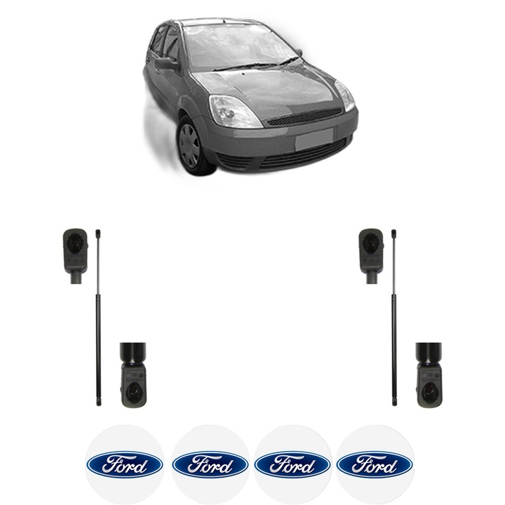 Csomagtérajtó teleszkóp szett FORD FIESTA V (JH_, JD_) 2001-2008, 2 darab, MAGNUM TECHNOLOGY, 4 db FORD autó matrica