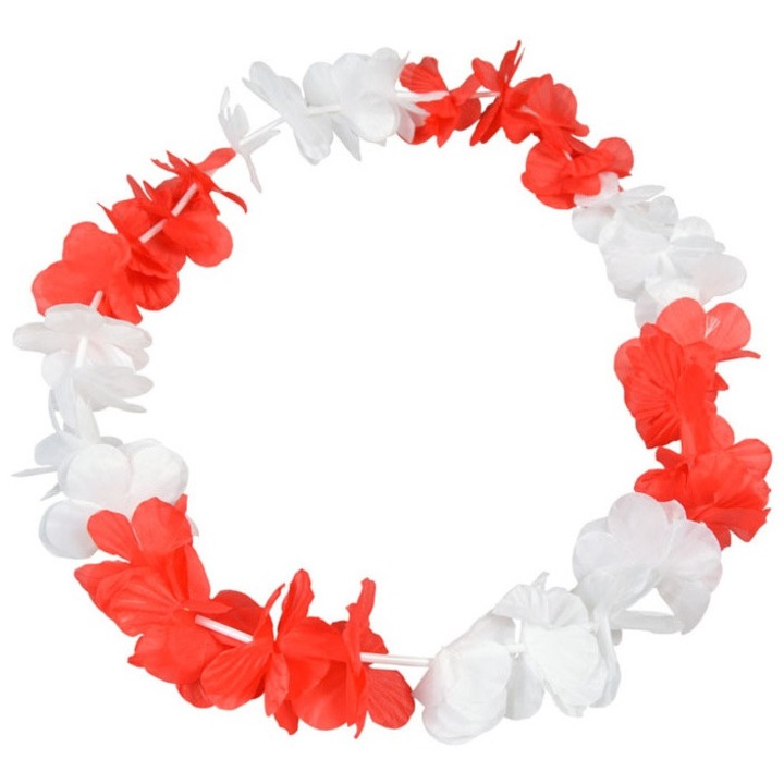 Хавайско колие, ARPEX, двуцветно, 32 цветя, 110см