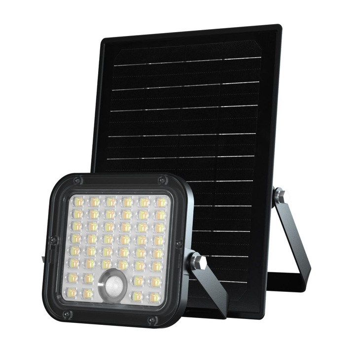 Home FLP1500SOLAR LED прожектор със соларен панел, PIR сензор за движение, 1500 лумена, 88 бр. SMD LED, 2 режима на работа, IP65
