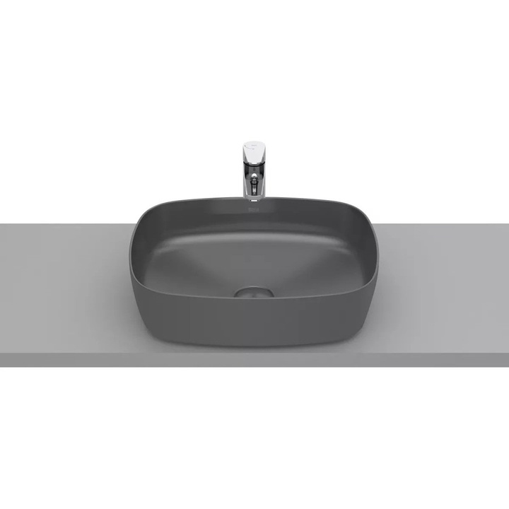 Lavoar Roca Inspira A327500640, montare pe blat, 50 x 37 cm, FineCeramic, mat, Antracit