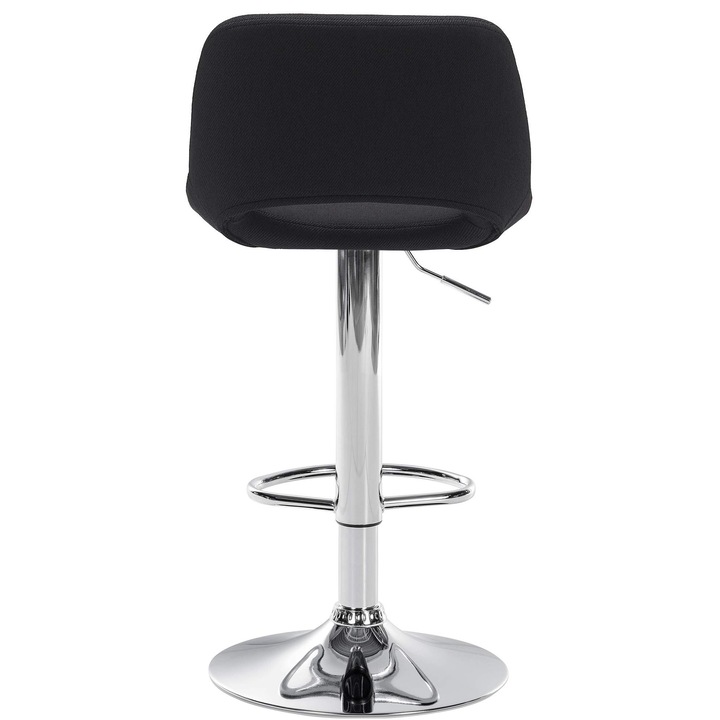 Scaun de bar Camden din material textil cromat negru