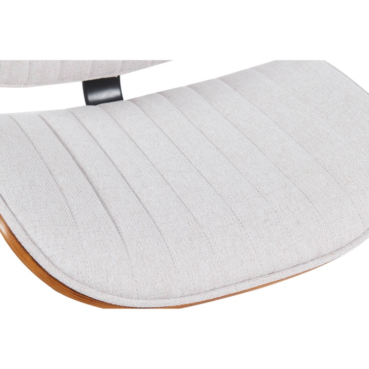 Set de 2 scaune de bar Clawson din material textil cromat nuca/smantana