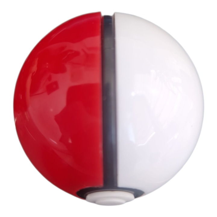 Покемон топка, 5см, бяла и червена, с изненади, диаметър 5см