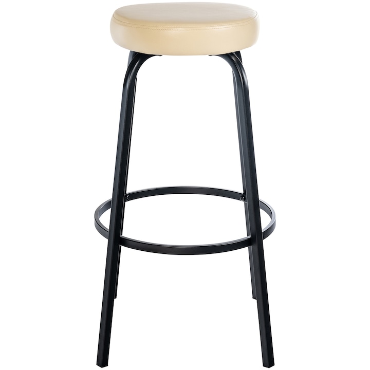 Scaun de bar Kamari din piele ecologica crema