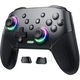 Controller Wireless compatibile cu Switch Lite/OLED/PC, Bluetooth, RGB, LED 9 Culori, Turbo Ajustabil, Vibratii, cablu USB Type C, negru