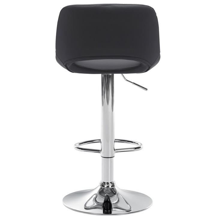 Set de 2 scaune de bar Camden, piele ecologica, crom negru