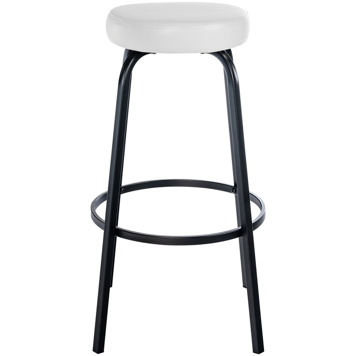 Scaun de bar Kamari din piele ecologica alb