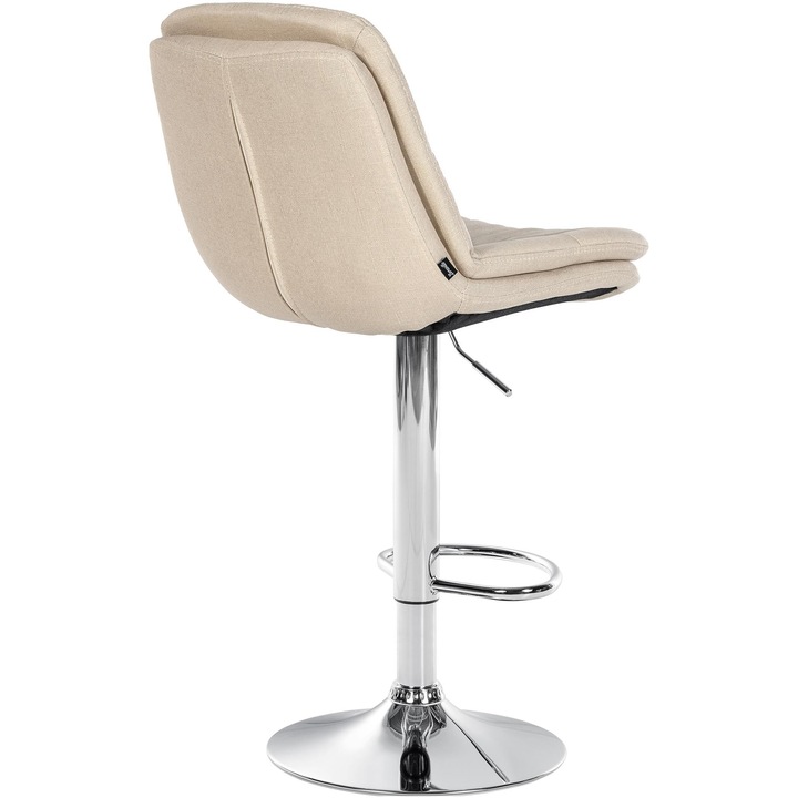 Scaun de bar Laurel din material textil cromat crema