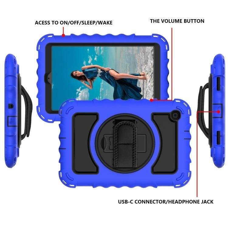 Husa Shockproof Armor pentru Samsung Galaxy Tab A7 (SM-T500/T505/T507), 10.4", Sigloo, stand Built-in, Protectie 360, Albastru
