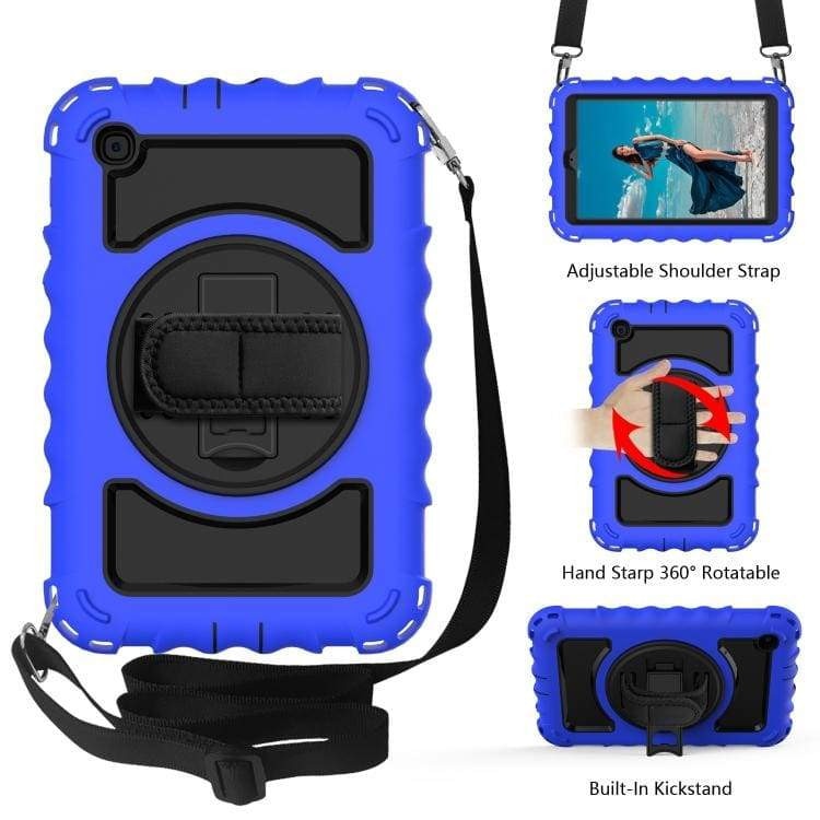 Husa Shockproof Armor pentru Samsung Galaxy Tab A7 (SM-T500/T505/T507), 10.4", Sigloo, stand Built-in, Protectie 360, Albastru
