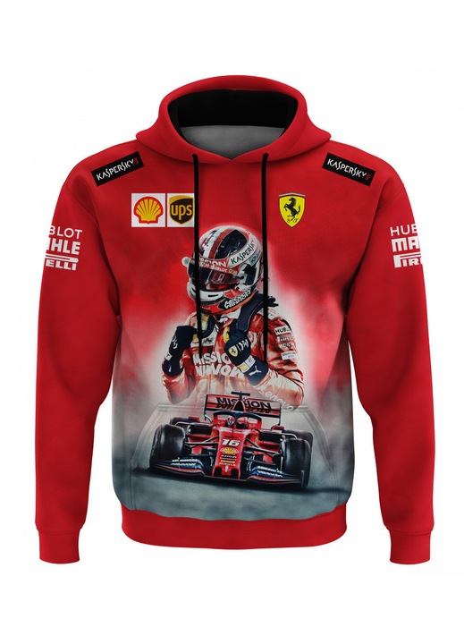 Férfi Charles Leclerc Ferrari 1.4.0 többszínű kapucnis pulóver